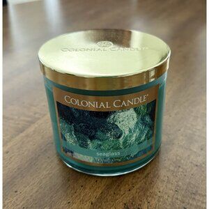Colonial Candle Seaglass Scent 14.5 oz 3-Wick Candle Made in USA NEW Unburned